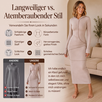 📢📢50%Rabatt!!!🎉✨Tailliertes Damen-Maxikleid mit Kapuze