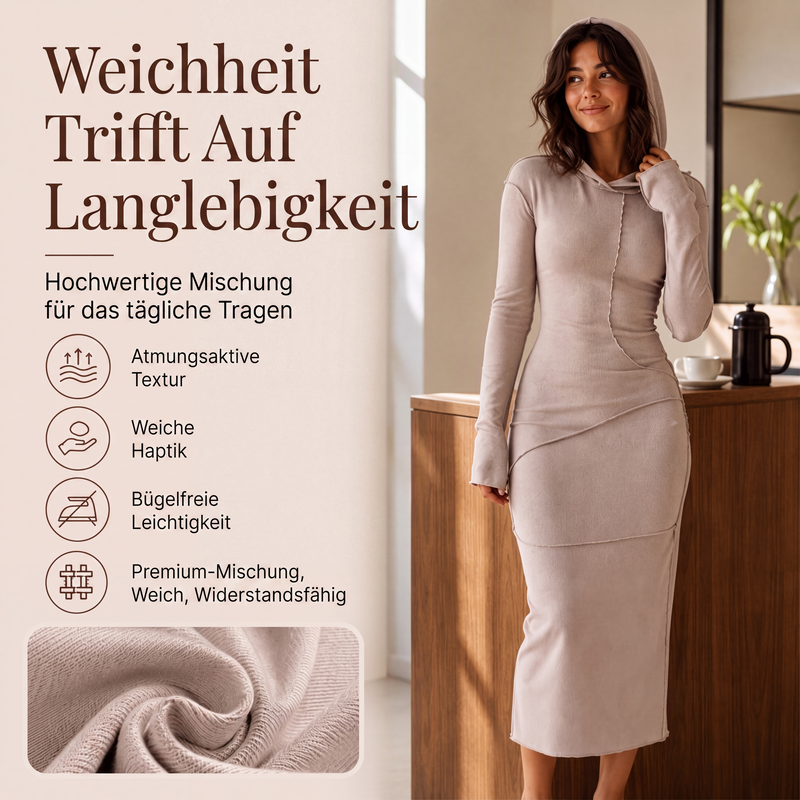 📢📢50%Rabatt!!!🎉✨Tailliertes Damen-Maxikleid mit Kapuze