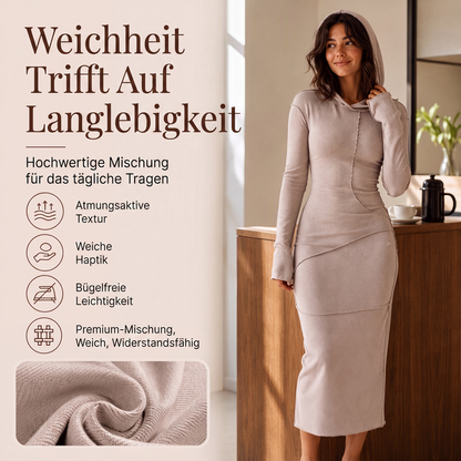 📢📢50%Rabatt!!!🎉✨Tailliertes Damen-Maxikleid mit Kapuze