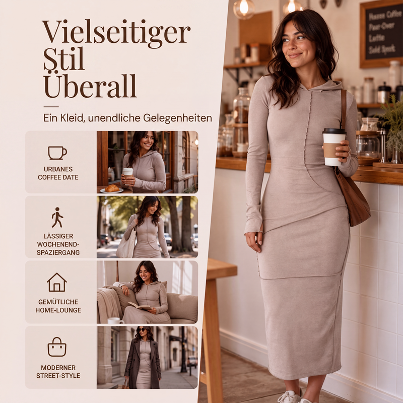 📢📢50%Rabatt!!!🎉✨Tailliertes Damen-Maxikleid mit Kapuze