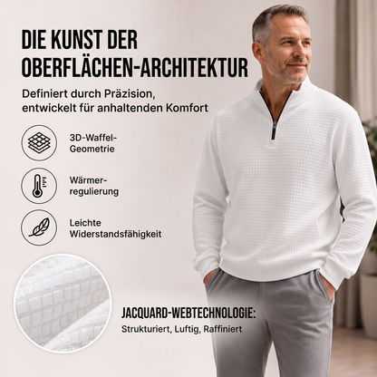 📢50%Rabatt!!!🎉✨Herren Waffelstrick Viertelreißverschluss T-Shirt