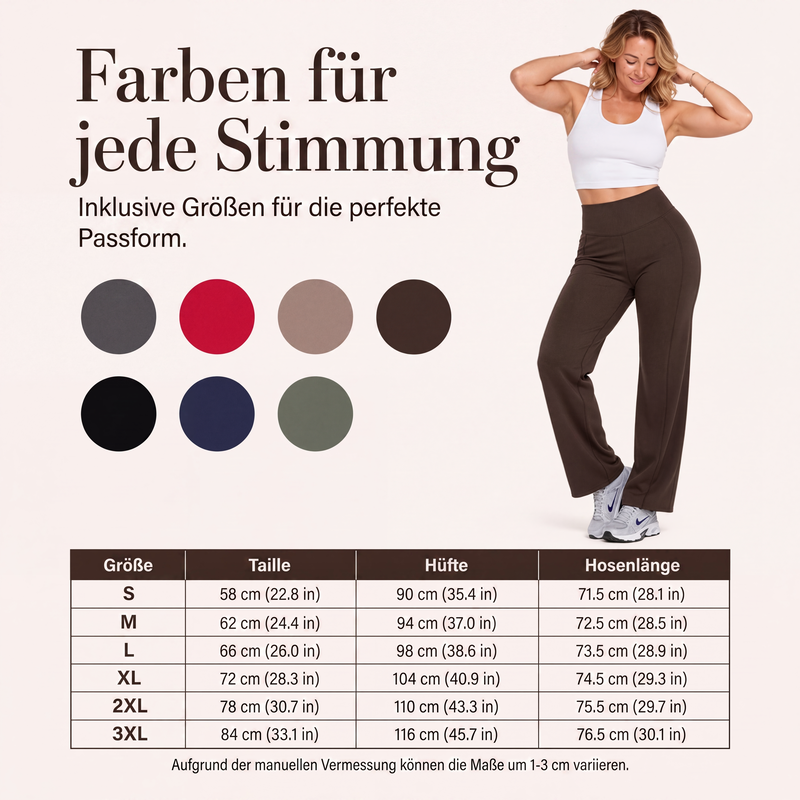 📢📢50%Rabatt!!!🎉✨Damen Yoga-Hose mit hoher Taille & weitem Bein – Bequemer Stretch, figurschmeichelnder Schnitt & vielseitig kombinierbar – Perfekt für Yoga, Sport & Alltag