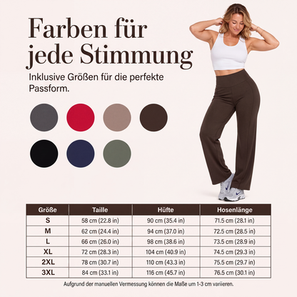 📢📢50%Rabatt!!!🎉✨Damen Yoga-Hose mit hoher Taille & weitem Bein – Bequemer Stretch, figurschmeichelnder Schnitt & vielseitig kombinierbar – Perfekt für Yoga, Sport & Alltag