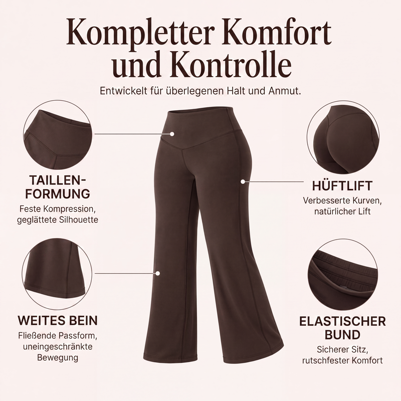 📢📢50%Rabatt!!!🎉✨Damen Yoga-Hose mit hoher Taille & weitem Bein – Bequemer Stretch, figurschmeichelnder Schnitt & vielseitig kombinierbar – Perfekt für Yoga, Sport & Alltag
