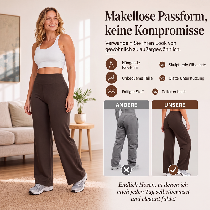 📢📢50%Rabatt!!!🎉✨Damen Yoga-Hose mit hoher Taille & weitem Bein – Bequemer Stretch, figurschmeichelnder Schnitt & vielseitig kombinierbar – Perfekt für Yoga, Sport & Alltag