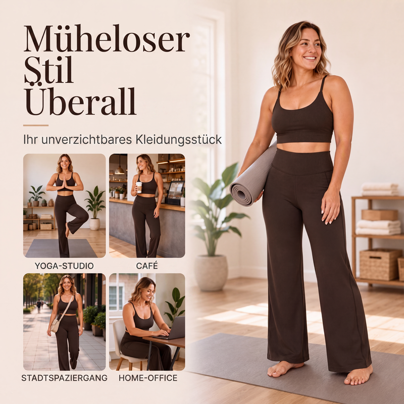 📢📢50%Rabatt!!!🎉✨Damen Yoga-Hose mit hoher Taille & weitem Bein – Bequemer Stretch, figurschmeichelnder Schnitt & vielseitig kombinierbar – Perfekt für Yoga, Sport & Alltag