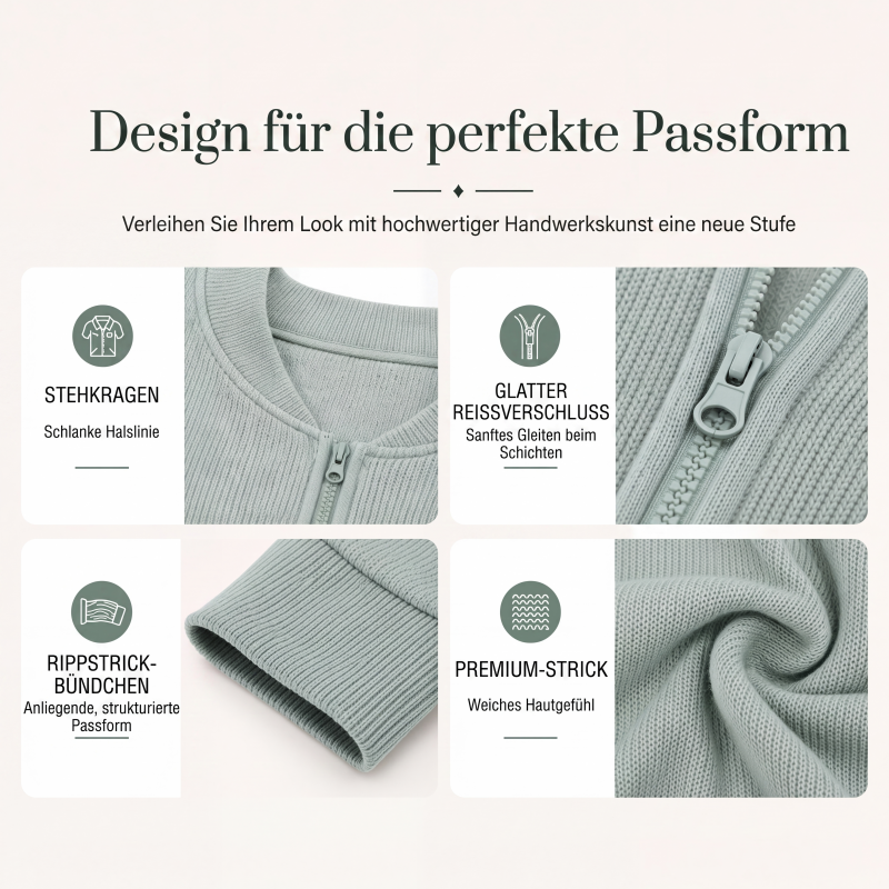 Lässige Damen-Strick-Baseballjacke