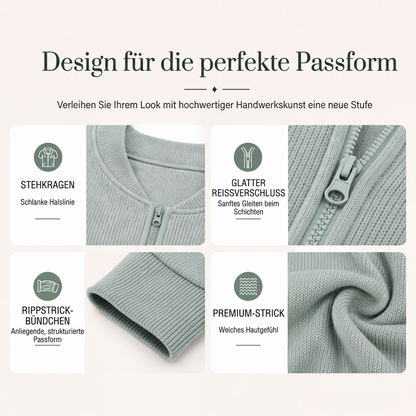 Lässige Damen-Strick-Baseballjacke