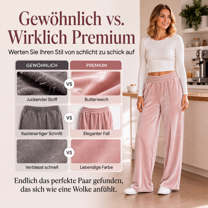 Elegante Samt-Weithosen für Damen