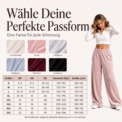 Elegante Samt-Weithosen für Damen