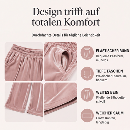 Elegante Samt-Weithosen für Damen