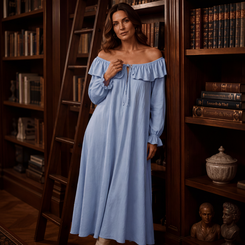 📢📢50%Rabatt!!!🎉✨Lässiges Off-Shoulder-Maxikleid für Damen