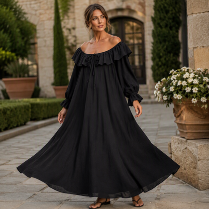 📢📢50%Rabatt!!!🎉✨Lässiges Off-Shoulder-Maxikleid für Damen