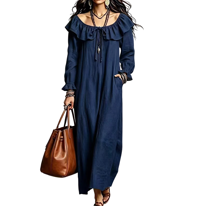 📢📢50%Rabatt!!!🎉✨Lässiges Off-Shoulder-Maxikleid für Damen
