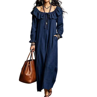 📢📢50%Rabatt!!!🎉✨Lässiges Off-Shoulder-Maxikleid für Damen