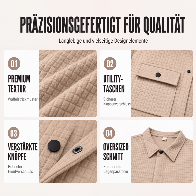 📢📢50% Rabatt!!! 🎉✨ Herren-Freizeitjacke mit Waffelstruktur