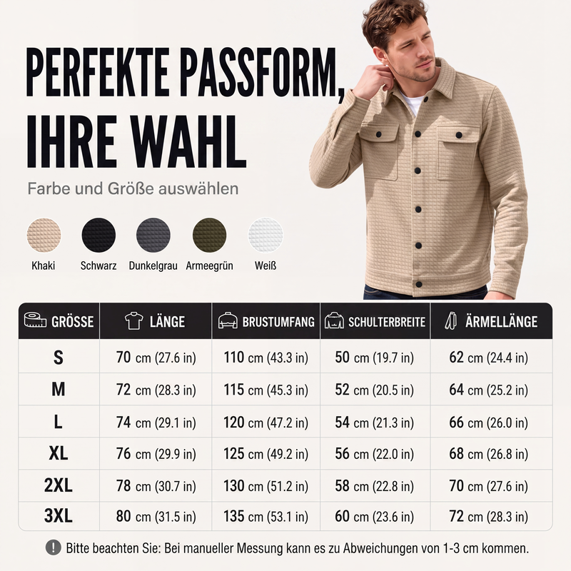 📢📢50% Rabatt!!! 🎉✨ Herren-Freizeitjacke mit Waffelstruktur