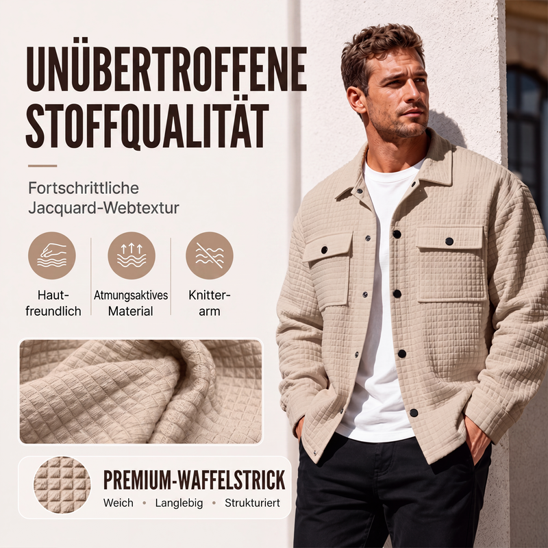 📢📢50% Rabatt!!! 🎉✨ Herren-Freizeitjacke mit Waffelstruktur