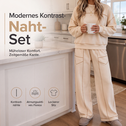 📢📢50% Rabatt!!! 🎉✨ Damen-Set aus Pullover-Sweatshirt & Weithosen – Kuscheliges Sweatshirt trifft auf modische Weithose