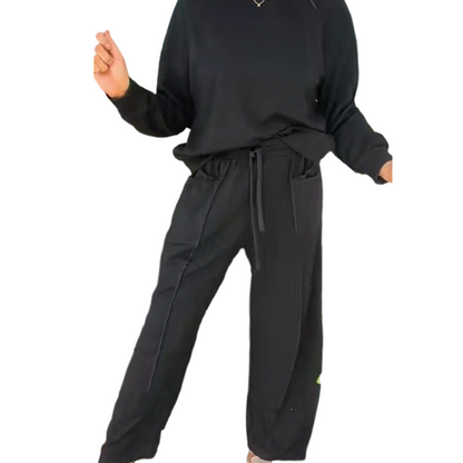 📢📢50% Rabatt!!! 🎉✨ Damen-Set aus Pullover-Sweatshirt & Weithosen – Kuscheliges Sweatshirt trifft auf modische Weithose