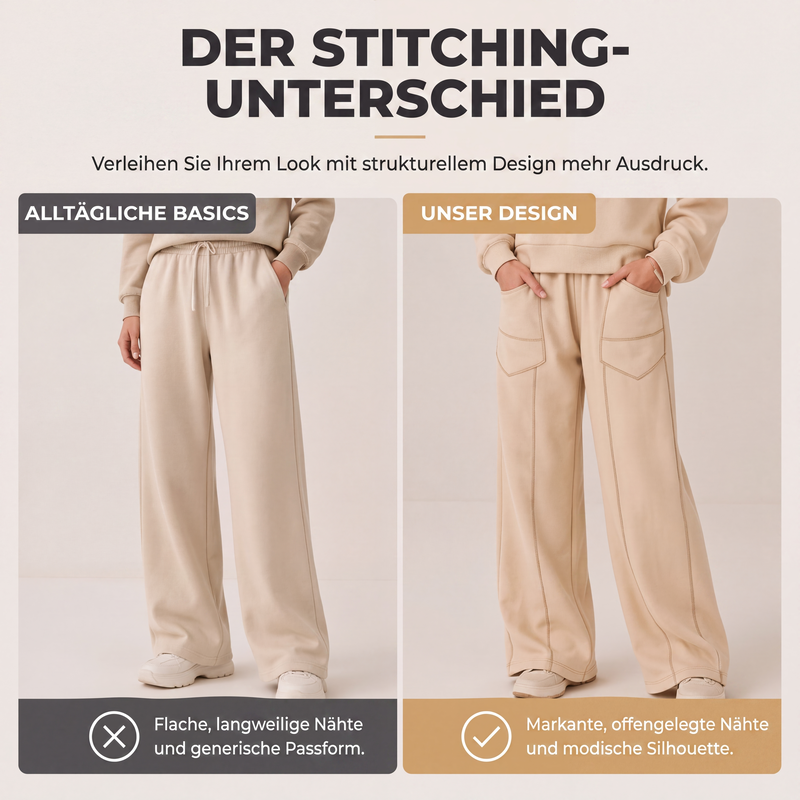 📢📢50% Rabatt!!! 🎉✨ Damen-Set aus Pullover-Sweatshirt & Weithosen – Kuscheliges Sweatshirt trifft auf modische Weithose