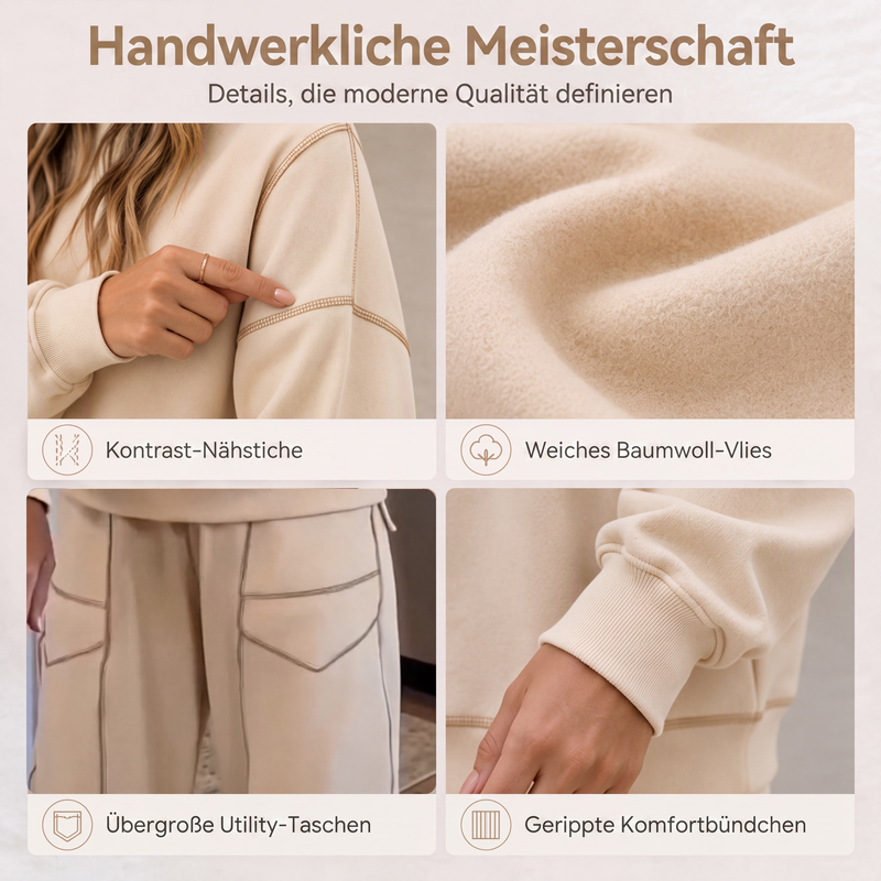 📢📢50% Rabatt!!! 🎉✨ Damen-Set aus Pullover-Sweatshirt & Weithosen – Kuscheliges Sweatshirt trifft auf modische Weithose