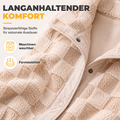 📢📢50% Rabatt!!! 🎉✨ Plüschjacke mit Karomuster & Druckknöpfen für Damen