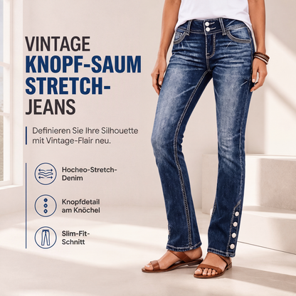 👖 50 % RABATT | Flexible Passform & moderner Slim-Look – Damen Stretch-Jeans mit Knopfdetails