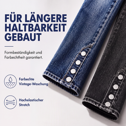 👖 50 % RABATT | Flexible Passform & moderner Slim-Look – Damen Stretch-Jeans mit Knopfdetails