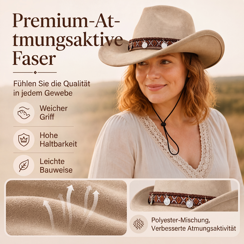 📢📢50%Rabatt!!!🎉✨Vintage Western-Cowboyhut mit ethnischem Stirnband