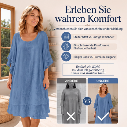 📢📢50%Rabatt!!!🎉✨Damen Sommer Kleid mit lockeren Rüschenärmeln
