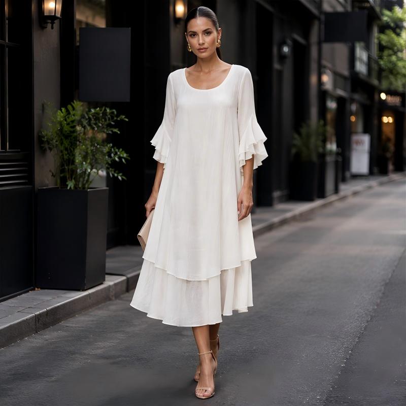 📢📢50%Rabatt!!!🎉✨Damen Sommer Kleid mit lockeren Rüschenärmeln