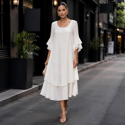📢📢50%Rabatt!!!🎉✨Damen Sommer Kleid mit lockeren Rüschenärmeln