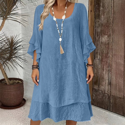 📢📢50%Rabatt!!!🎉✨Damen Sommer Kleid mit lockeren Rüschenärmeln