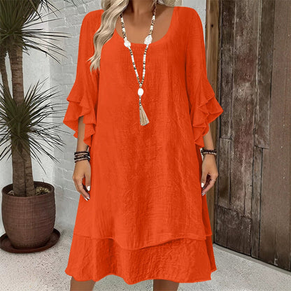 📢📢50%Rabatt!!!🎉✨Damen Sommer Kleid mit lockeren Rüschenärmeln