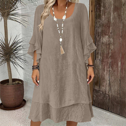 📢📢50%Rabatt!!!🎉✨Damen Sommer Kleid mit lockeren Rüschenärmeln
