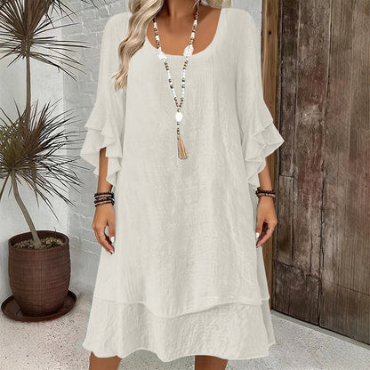 📢📢50%Rabatt!!!🎉✨Damen Sommer Kleid mit lockeren Rüschenärmeln