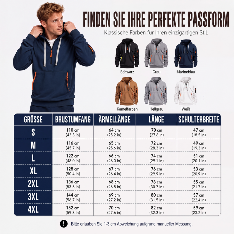 📢📢50%Rabatt!!!🎉✨Herren-Casual-Sport-Hoodie mit Viertelreißverschluss