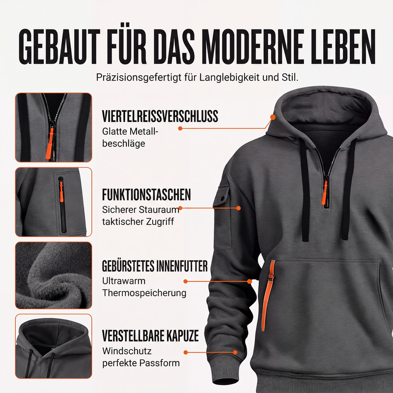 📢📢50%Rabatt!!!🎉✨Herren-Casual-Sport-Hoodie mit Viertelreißverschluss