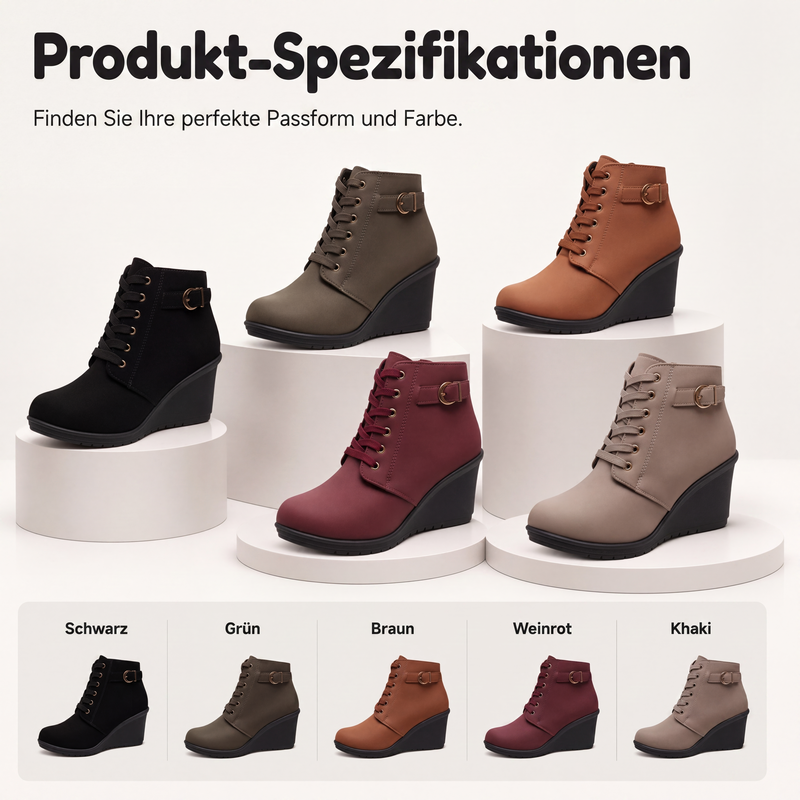 📢📢50% Rabatt!!! 🎉✨ Keilstiefeletten für Damen – Bequeme Keilabsätze, modisches Design und weiches Innenfutter – perfekt für einen stilvollen Auftritt an kühlen Tagen