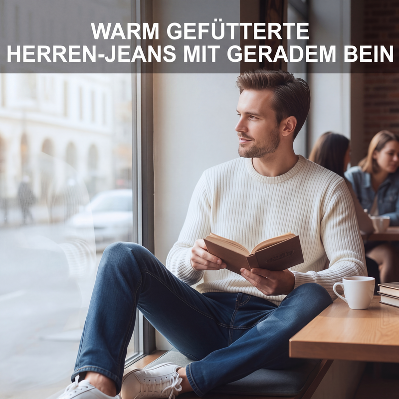 🌟 Der Look, den alle suchen – bei uns 50% günstiger! Gefütterte Gerade Bein Jeans für Herren