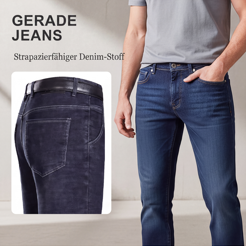 🌟 Der Look, den alle suchen – bei uns 50% günstiger! Gefütterte Gerade Bein Jeans für Herren