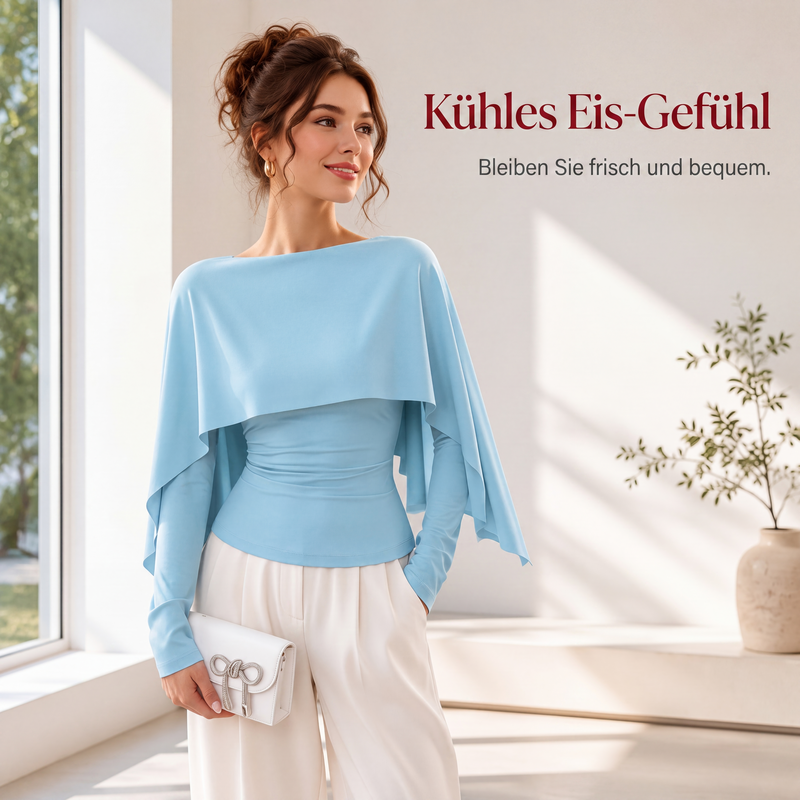 📢📢50% Rabatt!!! 🎉✨ Kühlendes Strickoberteil im Cape-Stil – Leichte Strickqualität, großzügiger Cape-Schnitt und angenehm kühlendes Material – perfekt für einen eleganten Auftritt an warmen Tagen