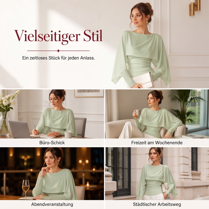 📢📢50% Rabatt!!! 🎉✨ Kühlendes Strickoberteil im Cape-Stil – Leichte Strickqualität, großzügiger Cape-Schnitt und angenehm kühlendes Material – perfekt für einen eleganten Auftritt an warmen Tagen