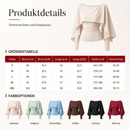 📢📢50% Rabatt!!! 🎉✨ Kühlendes Strickoberteil im Cape-Stil – Leichte Strickqualität, großzügiger Cape-Schnitt und angenehm kühlendes Material – perfekt für einen eleganten Auftritt an warmen Tagen