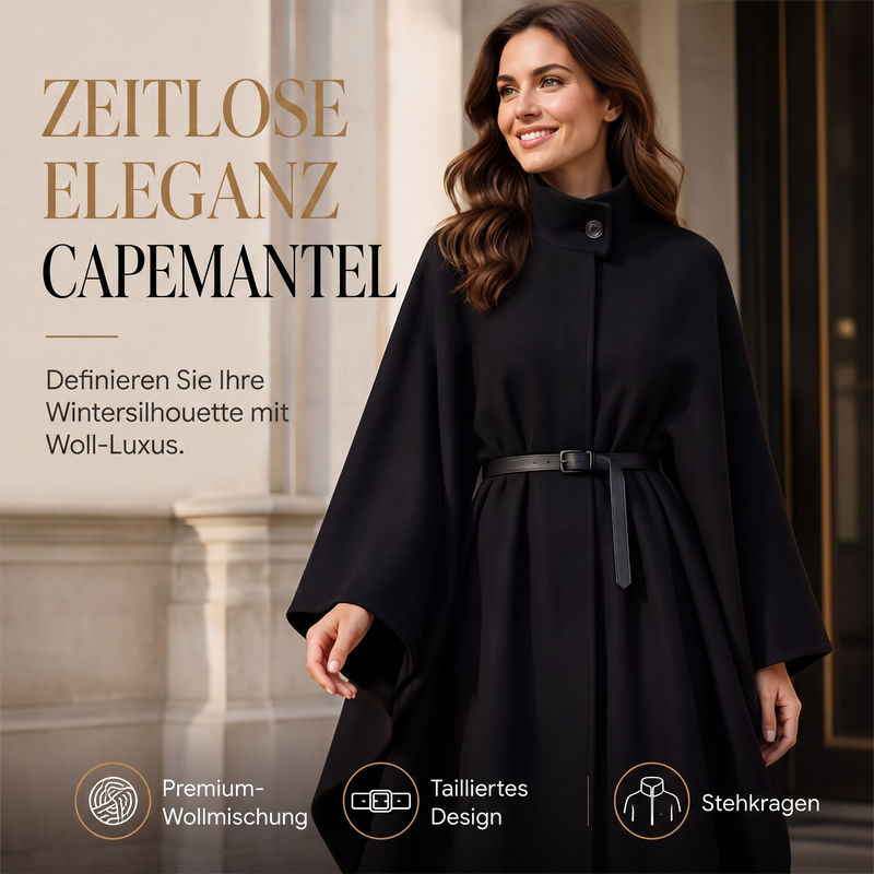 📢📢50% Rabatt!!! 🎉✨ Eleganter Cape-Mantel mit Stehkragen für Damen