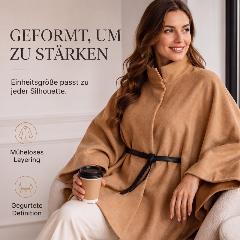 📢📢50% Rabatt!!! 🎉✨ Eleganter Cape-Mantel mit Stehkragen für Damen