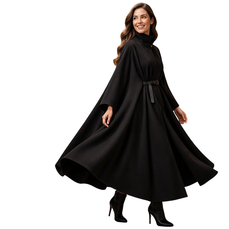 📢📢50% Rabatt!!! 🎉✨ Eleganter Cape-Mantel mit Stehkragen für Damen