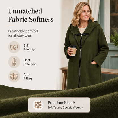📢📢50% Rabatt!!! 🎉✨ Mittellange Damenjacke mit Kapuze & 2 Reißverschlüssen
