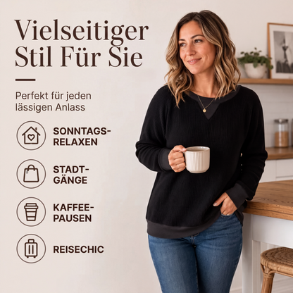 📢📢50% Rabatt!!! 🎉✨ Langarm-Oberteil aus Waffelstrick für Damen